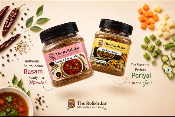 The Relish Jar — Rasam and Poriyal masala jars