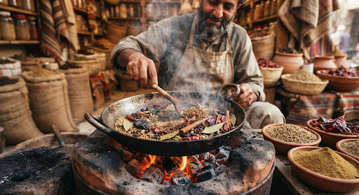 Cooking over open fire